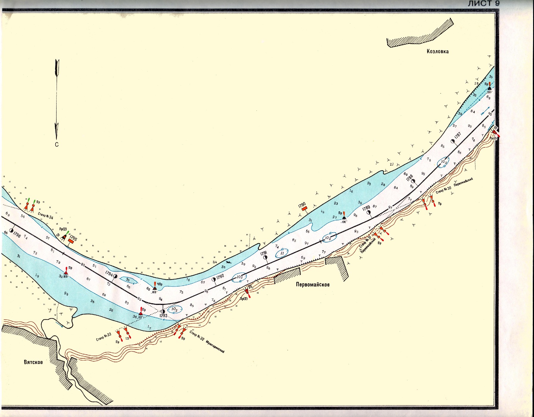 Карта-лоция реки Вятка