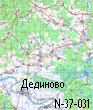 Карта реки Ока - топорграфические карты от Калуги до Нижнего Новгорода. Дединово