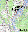 Карта реки Ока - топорграфические карты от Калуги до Нижнего Новгорода. Дмитриевы Горы