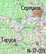 Карта реки Ока - топорграфические карты от Калуги до Нижнего Новгорода. Таруса, Серпухов