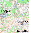 Карта реки Ока - топорграфические карты от Калуги до Нижнего Новгорода. Озеры, Зарайск
