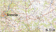 Карта реки Ока - топорграфические карты от Калуги до Нижнего Новгорода. Алексин